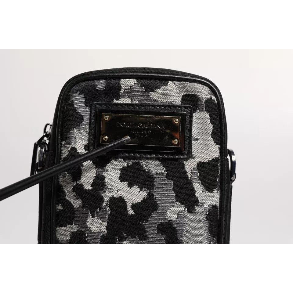 Dolce & Gabbana Multicolor Camouflage Jacquard Logo Plaque Crossbody Bag BAG4052
