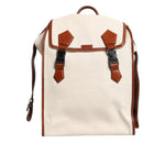 Dolce & Gabbana Beige Brown Canvas Leather EDGE Travel Men Back Pack Bag