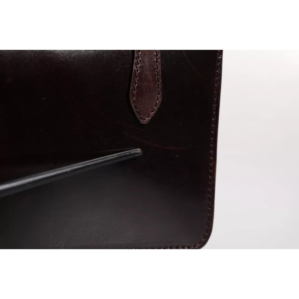 Dolce & Gabbana Maroon Horse Leather Logo Plaque Mini Crossbody Bag BAG4067