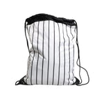 Dolce & Gabbana Black White Striped Polyester Drawstring Bag BAG4072