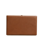 Dolce & Gabbana Brown Leather Clutch Evening Crossbody Bag