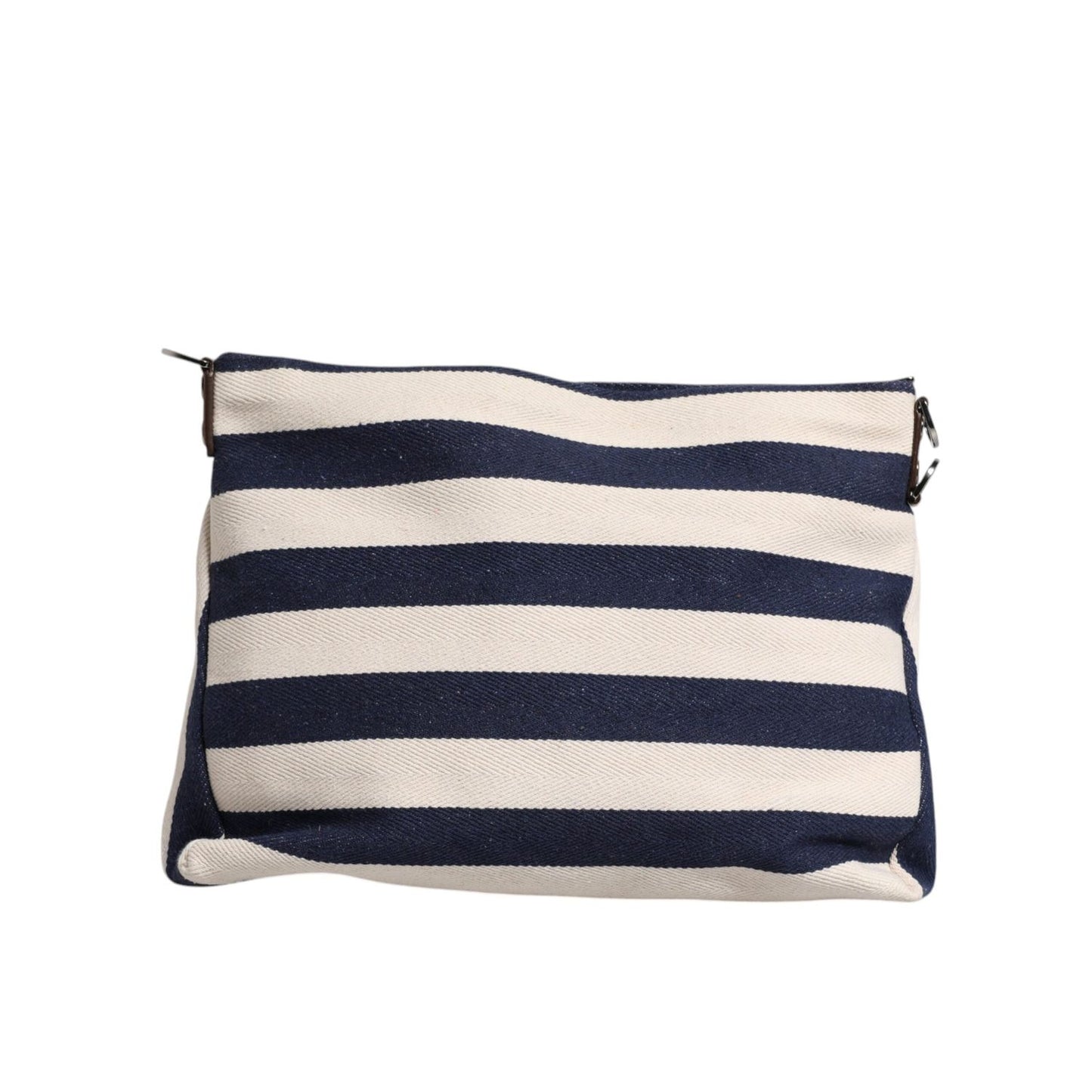 Dolce & Gabbana Blue White Stripes Logo Plaque Tote Bag BAG4006