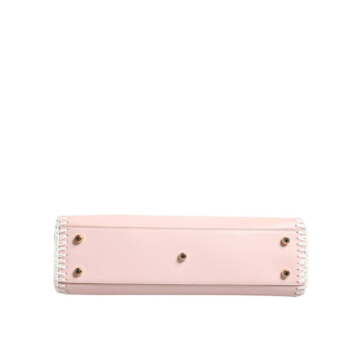 Dolce & Gabbana Light Pink Logo Plaque Soft Leather Strap Crossbody Bag