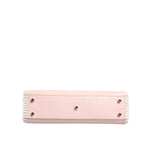 Dolce & Gabbana Light Pink Logo Plaque Soft Leather Strap Crossbody Bag