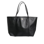 Dolce & Gabbana Black Leather Miss Escape Shopping Tote Bag