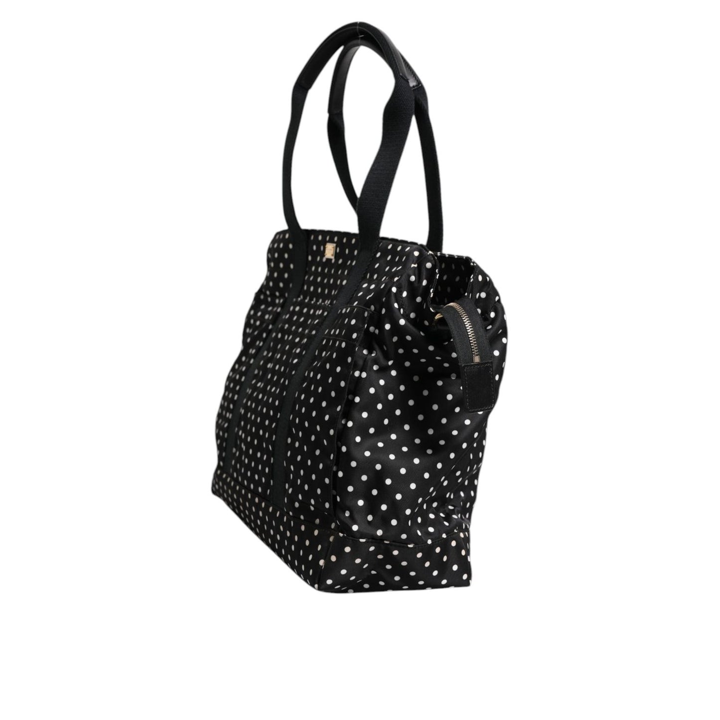 Dolce & Gabbana Black PolkaDot Nylon Shoulder Baby Tote Diaper Bag