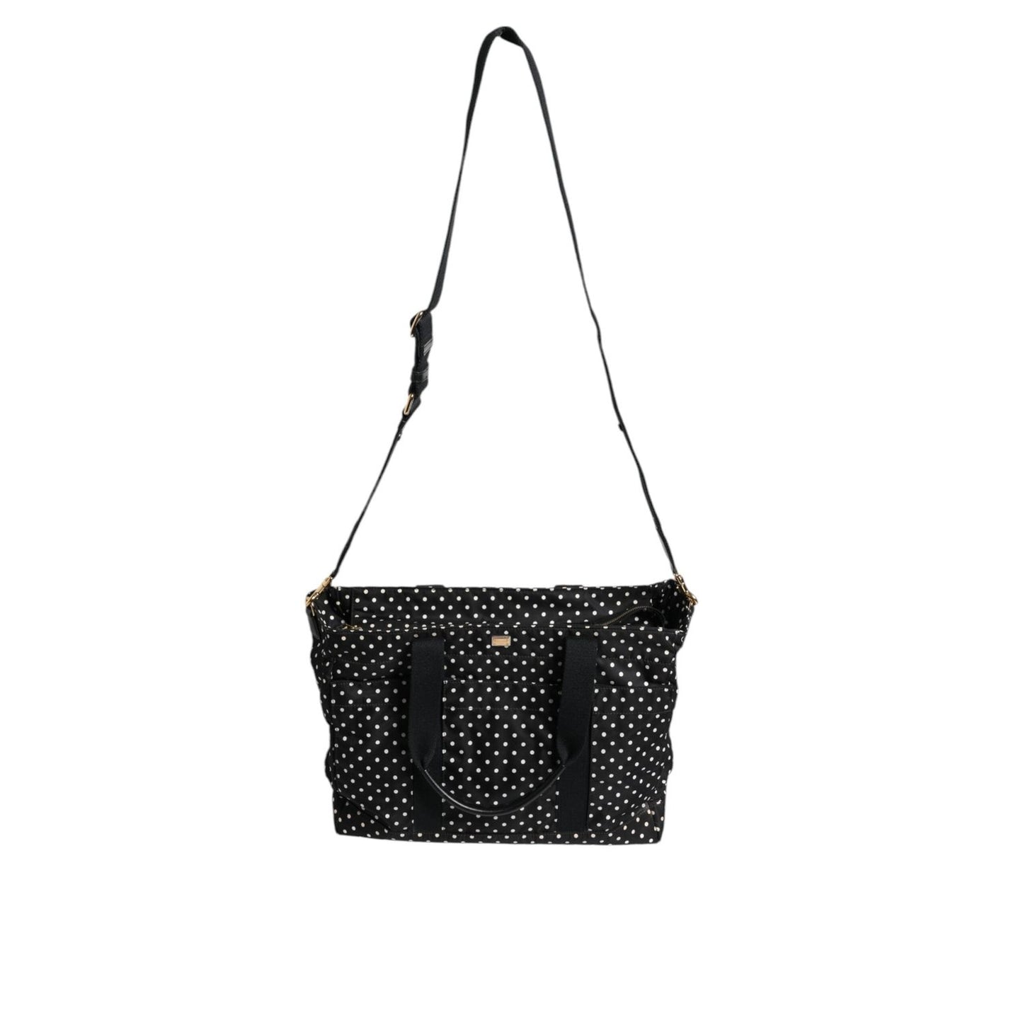 Dolce & Gabbana Black PolkaDot Nylon Shoulder Baby Tote Diaper Bag