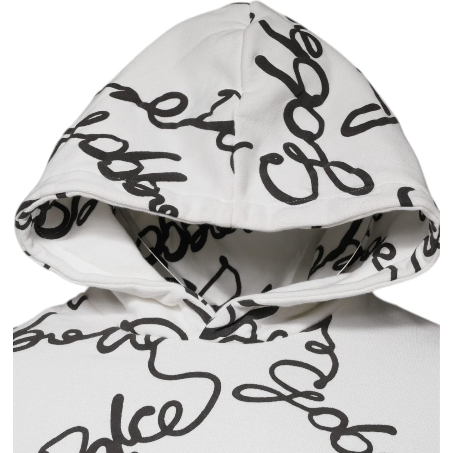 Dolce & Gabbana White Logo Cotton Hooded Sweatshirt Sweater TSH87725-44