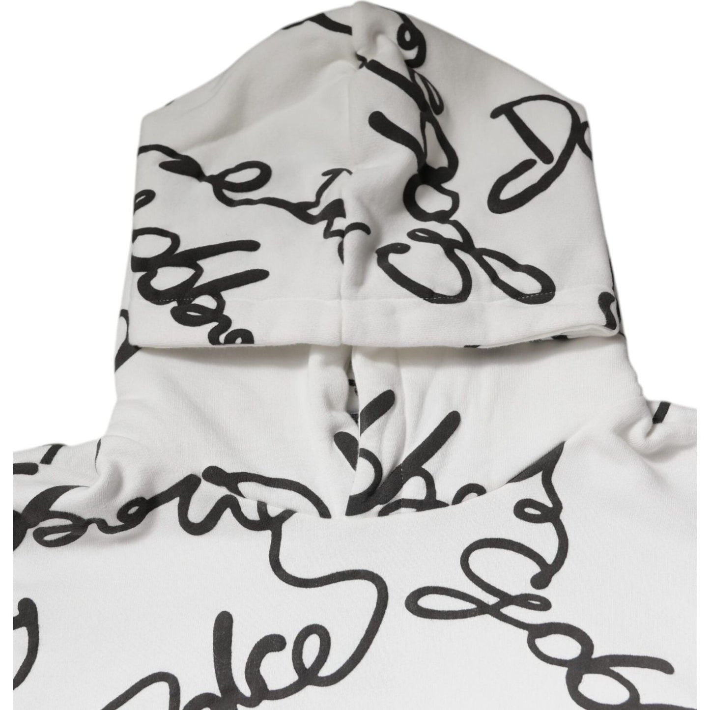 Dolce & Gabbana White Logo Cotton Hooded Sweatshirt Sweater TSH87725-44