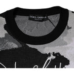 Dolce & Gabbana Multicolor Camouflage Crew Neck Men Pullover Sweater TSH87732-46