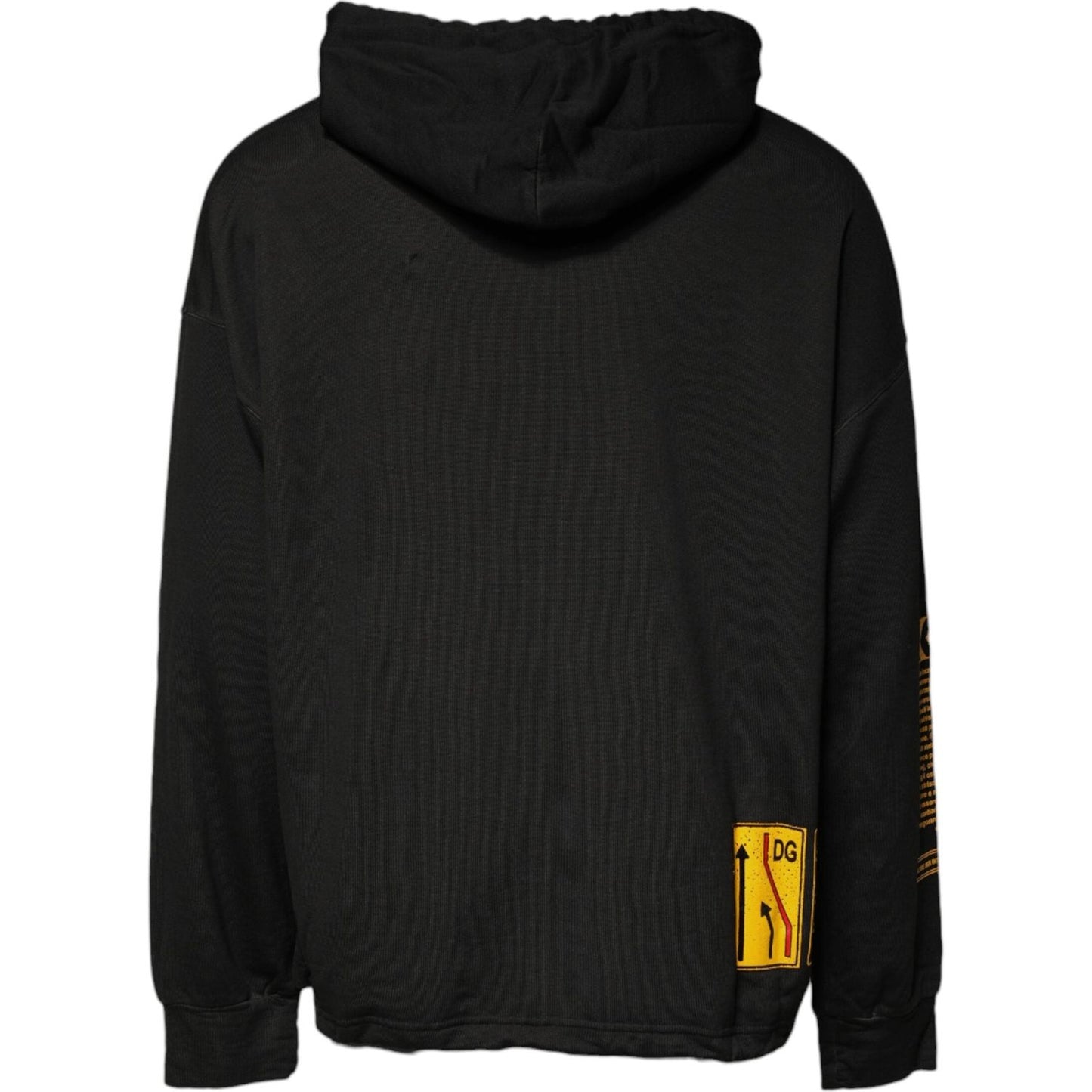 Dolce & Gabbana Black Cotton Hooded DG Shield Pullover Sweater TSH878505-L