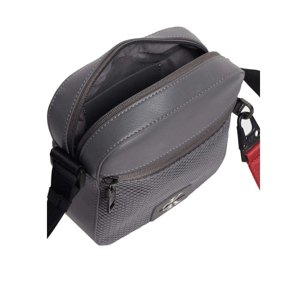 Calvin Klein Jeans Gray Recycled Polyester Messenger Bag