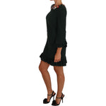 Dolce & Gabbana Green Stretch A-Line Short Crystal Dress DR1411-44