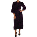 Dolce & Gabbana Purple Fringe Midi Sheath Dress DR1441-40