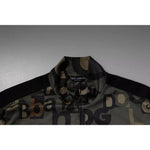 Dolce & Gabbana Army Green Polyester Logo Full Zip Sweater TSH90108-54