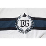Dolce & Gabbana White Logo Print Cotton Men Crew Neck T-shirt TSH90036-46