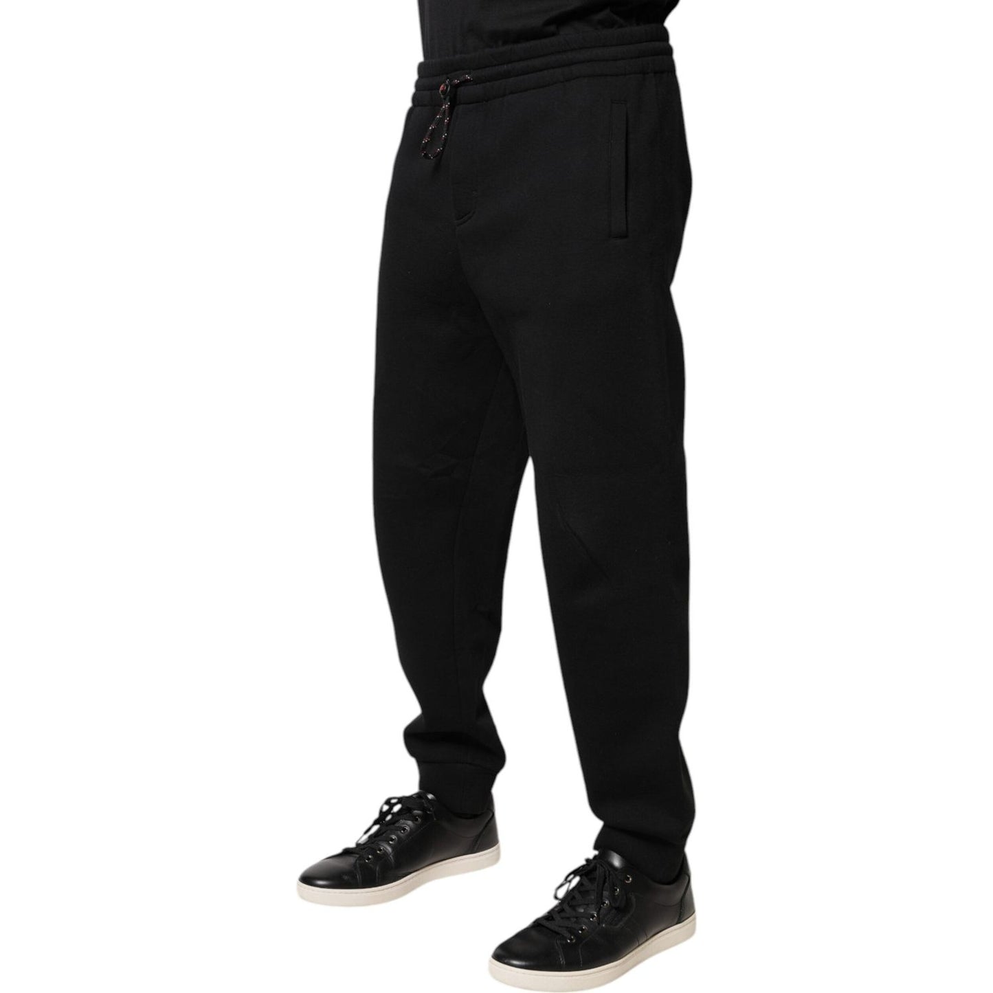 Dolce & Gabbana Black Logo Patch CottonJogger Sweatpants Pants PAN76034-48