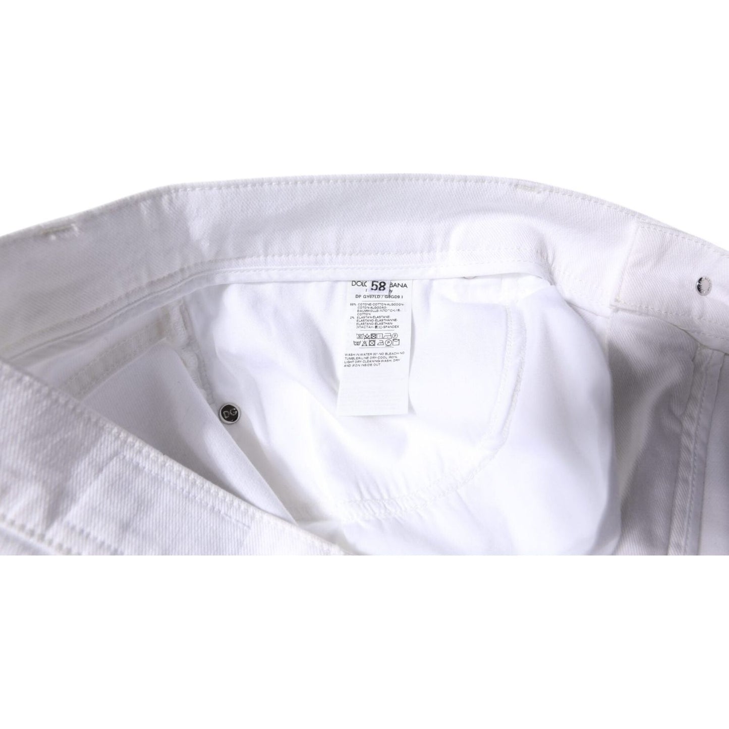 Dolce & Gabbana White Cotton Stretch Skinny Men Denim Jeans PAN76072-44