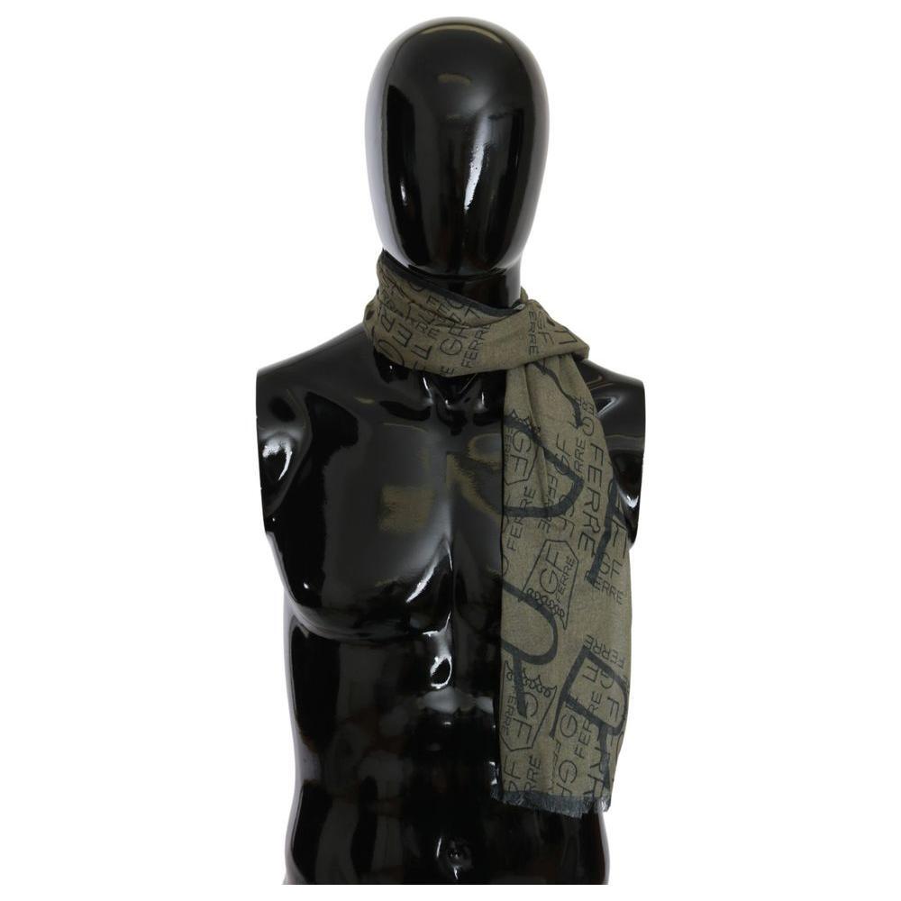Ferre Green Wool Scarf GFFE-1114