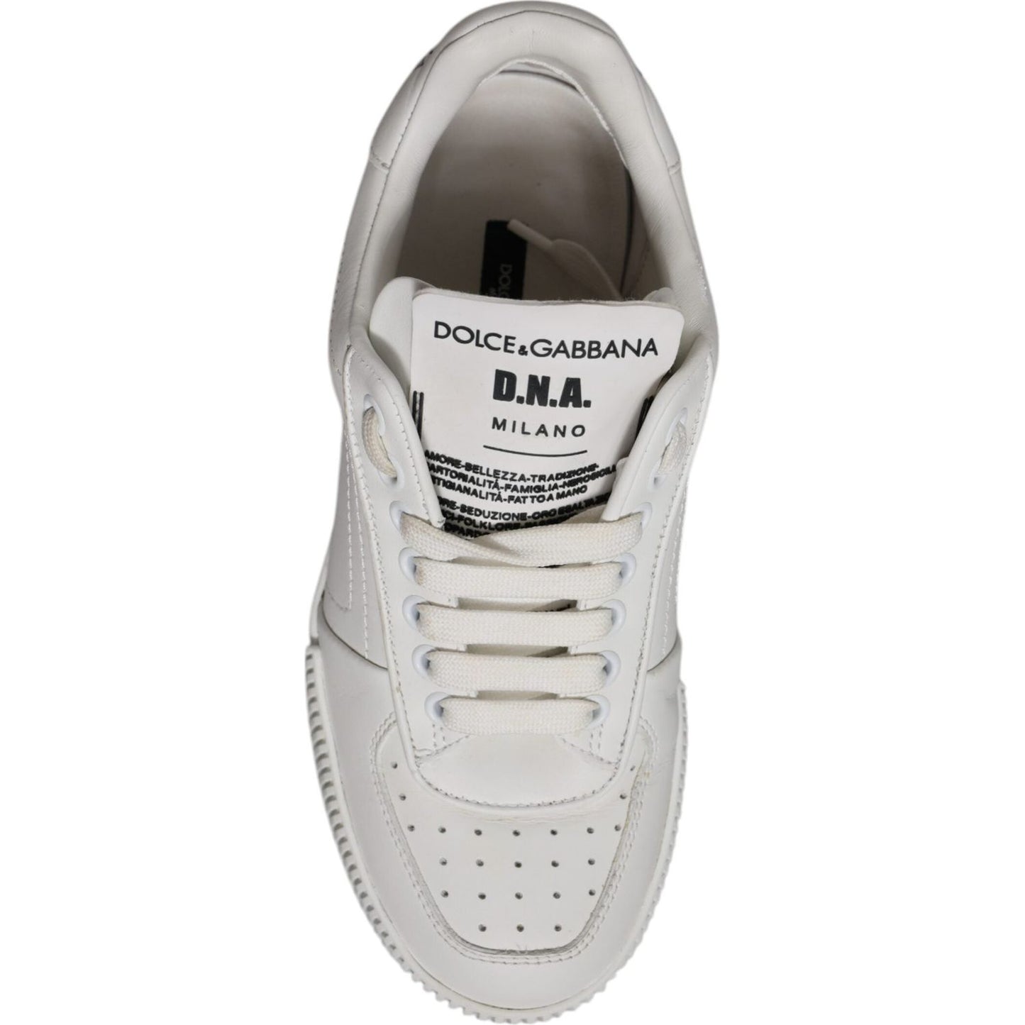 Dolce & Gabbana White Miami Leather Low Top Sneakers Shoes LA12420-36