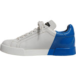Dolce & Gabbana White Blue Logo Portofino Sneakers Shoes LA12433-36