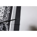 Dolce & Gabbana Black Logo Monogram Cotton Handkerchief Scarf MS7239