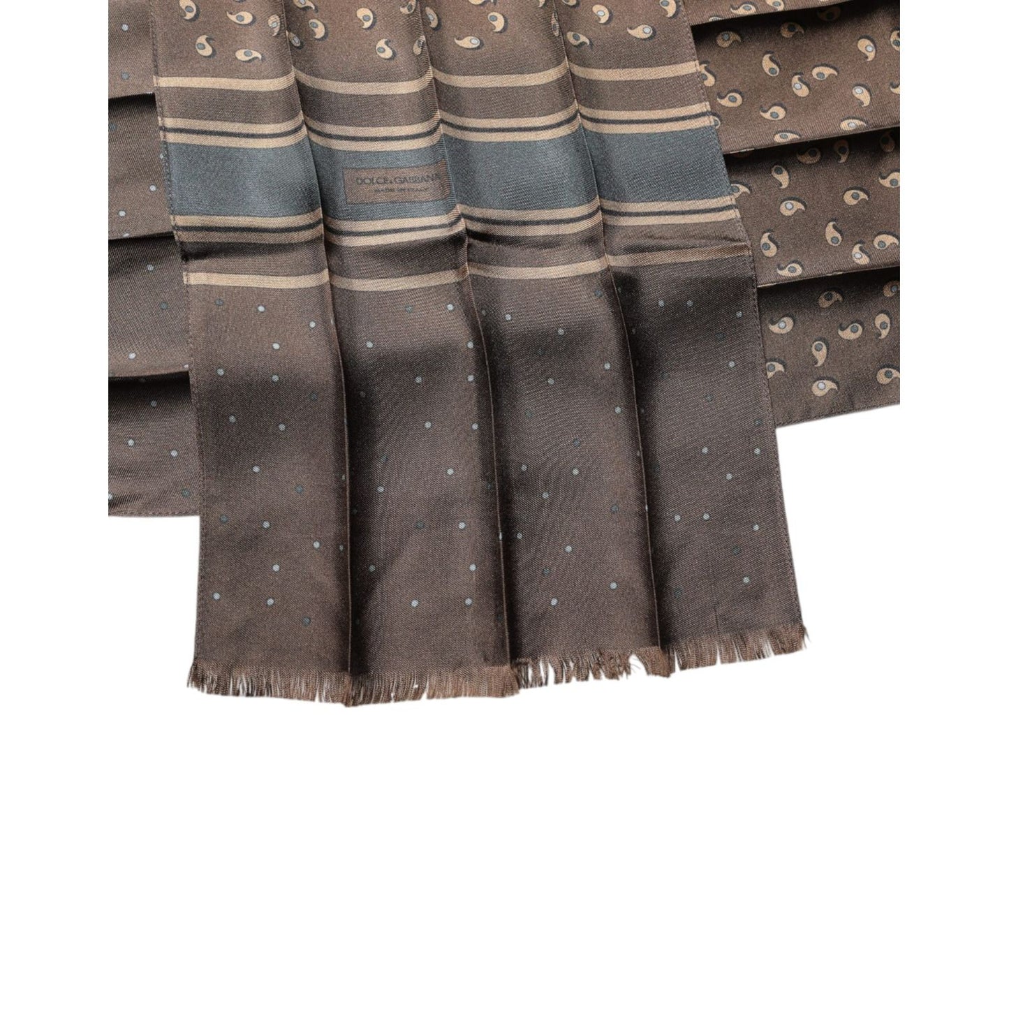 Dolce & Gabbana Brown Fantasy Silk Neck Wrap Shawl Scarf MS7303