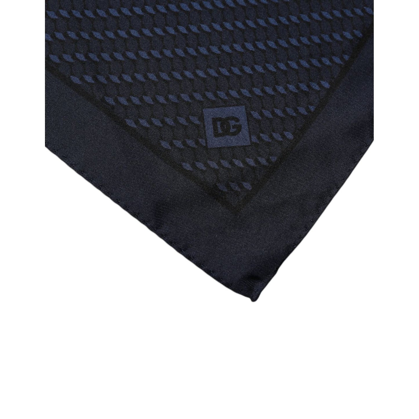 Dolce & Gabbana Dark Blue Fantasy Square Handkerchief Scarf