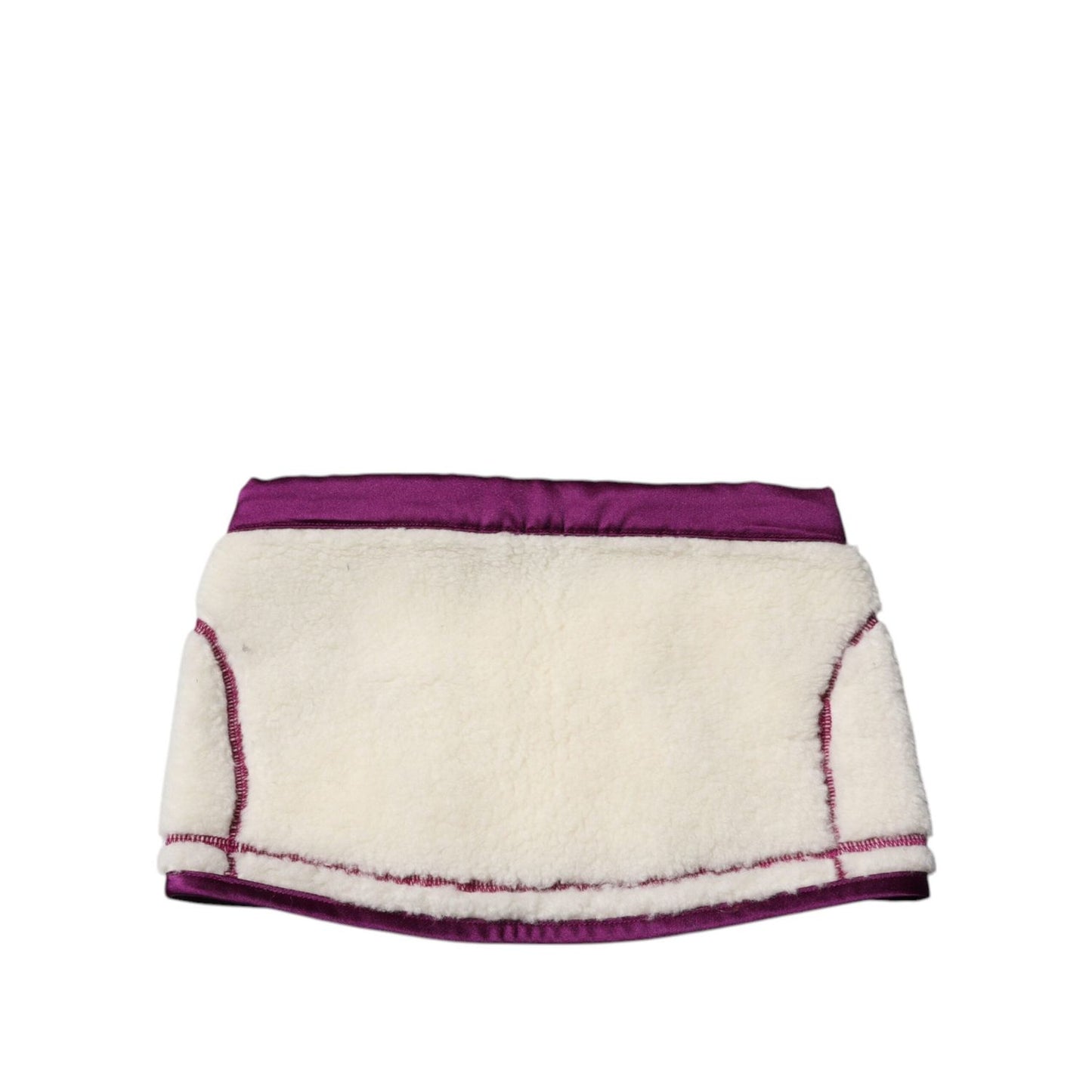 Dolce & Gabbana White Purple Cashmere Fleece Neck Warmer Scarf MS7415