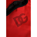Dolce & Gabbana Red Logo Polyester Wide Brim Balaclava Hat
