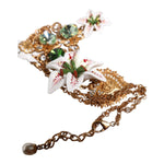 Dolce & Gabbana Gold Brass Lily Crystal Sacred Heart Pendant Necklace SMY10543