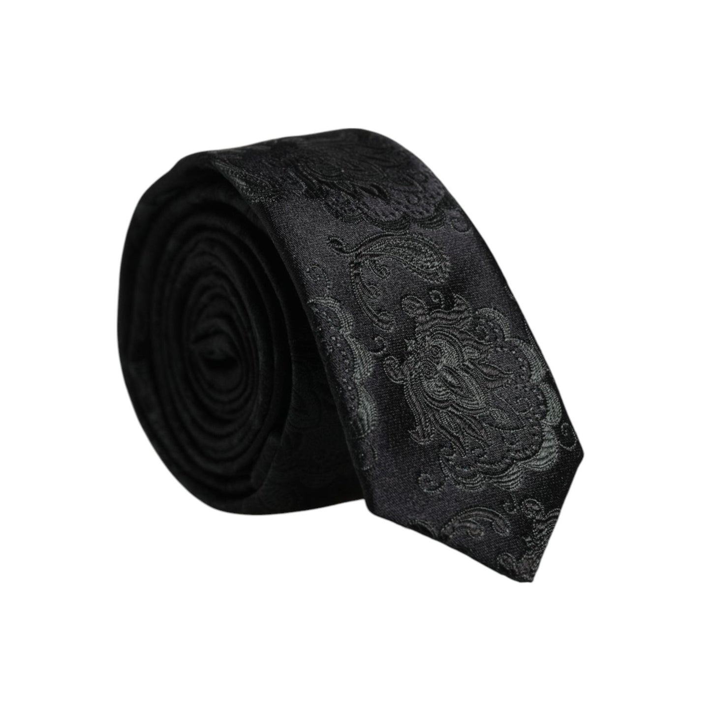 Dolce & Gabbana Dark Green Floral Silk Adjustable Necktie Tie KRA3436