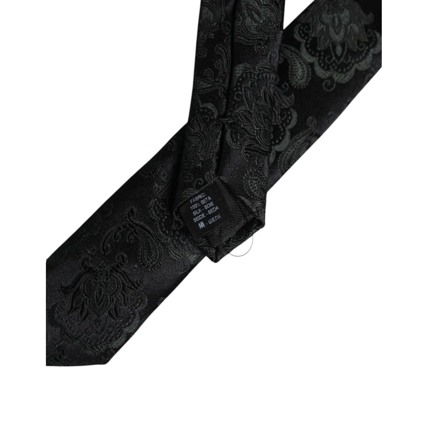 Dolce & Gabbana Dark Green Floral Silk Adjustable Necktie Tie KRA3436