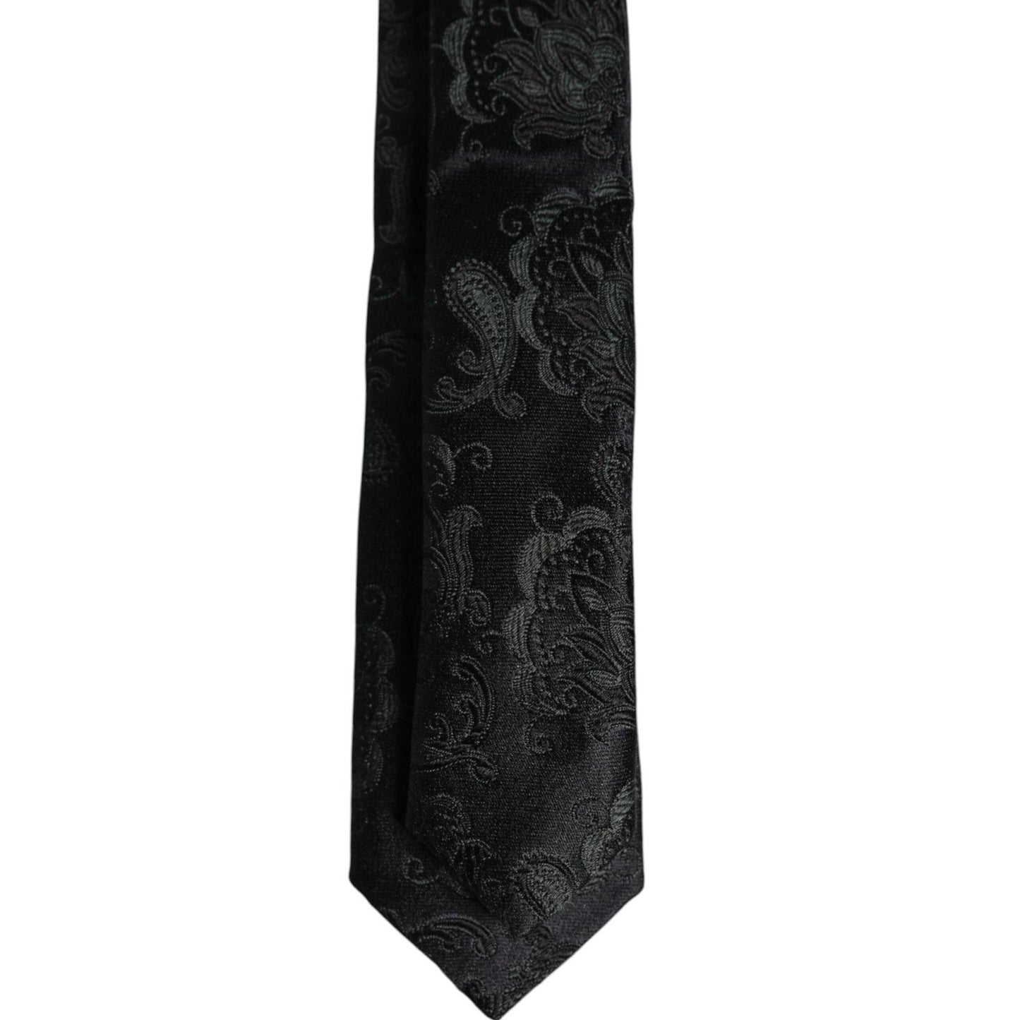 Dolce & Gabbana Dark Green Floral Silk Adjustable Necktie Tie KRA3436