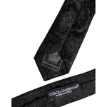 Dolce & Gabbana Dark Green Floral Silk Adjustable Necktie Tie KRA3436