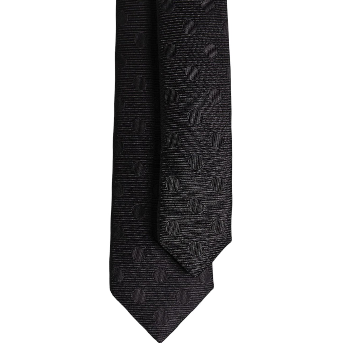 Dolce & Gabbana Black Circles Silk Adjustable Necktie Tie KRA3454