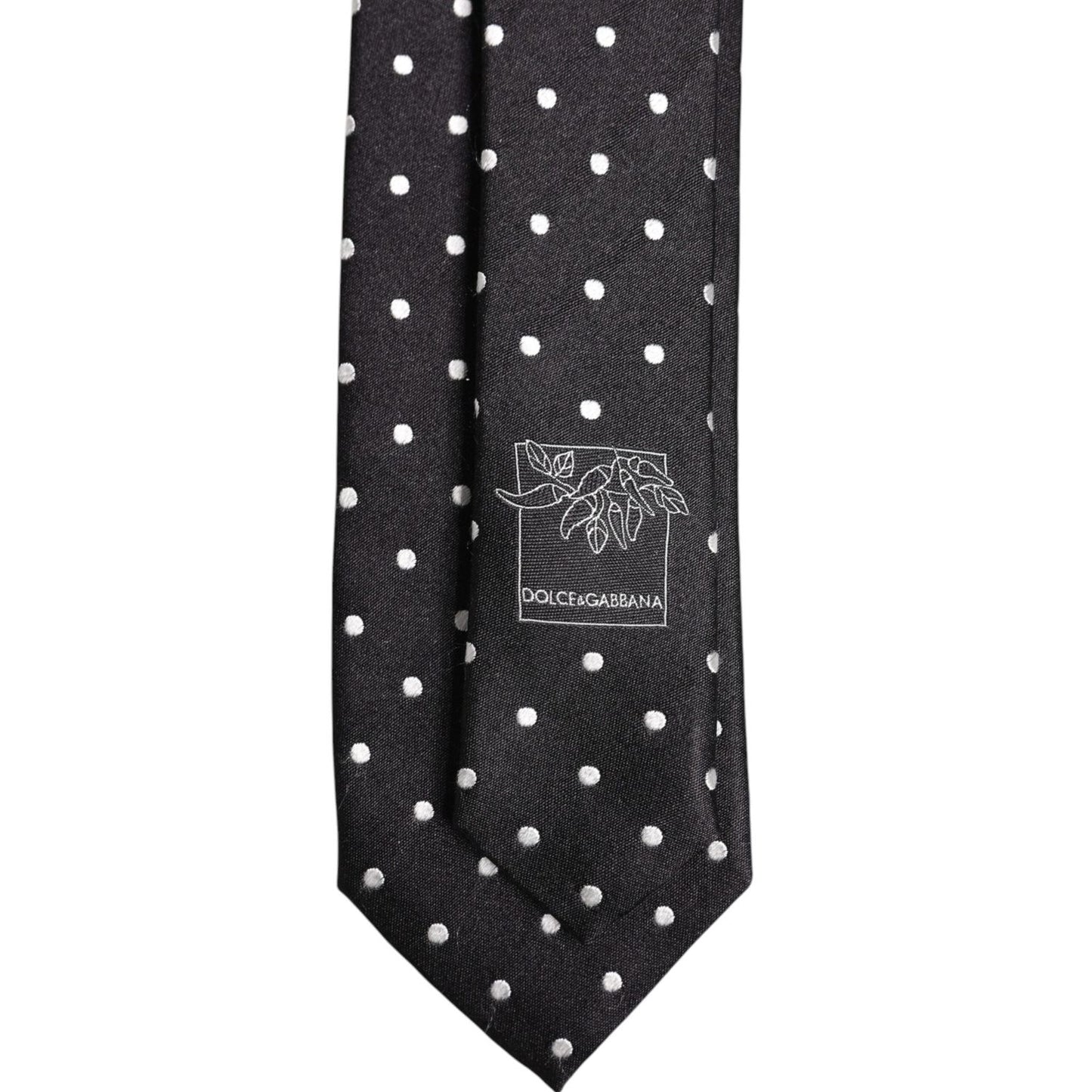 Dolce & Gabbana Black Polka Dots Silk Adjustable Necktie Tie KRA3464
