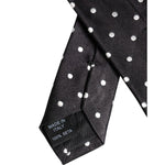 Dolce & Gabbana Black Polka Dots Silk Adjustable Necktie Tie KRA3464