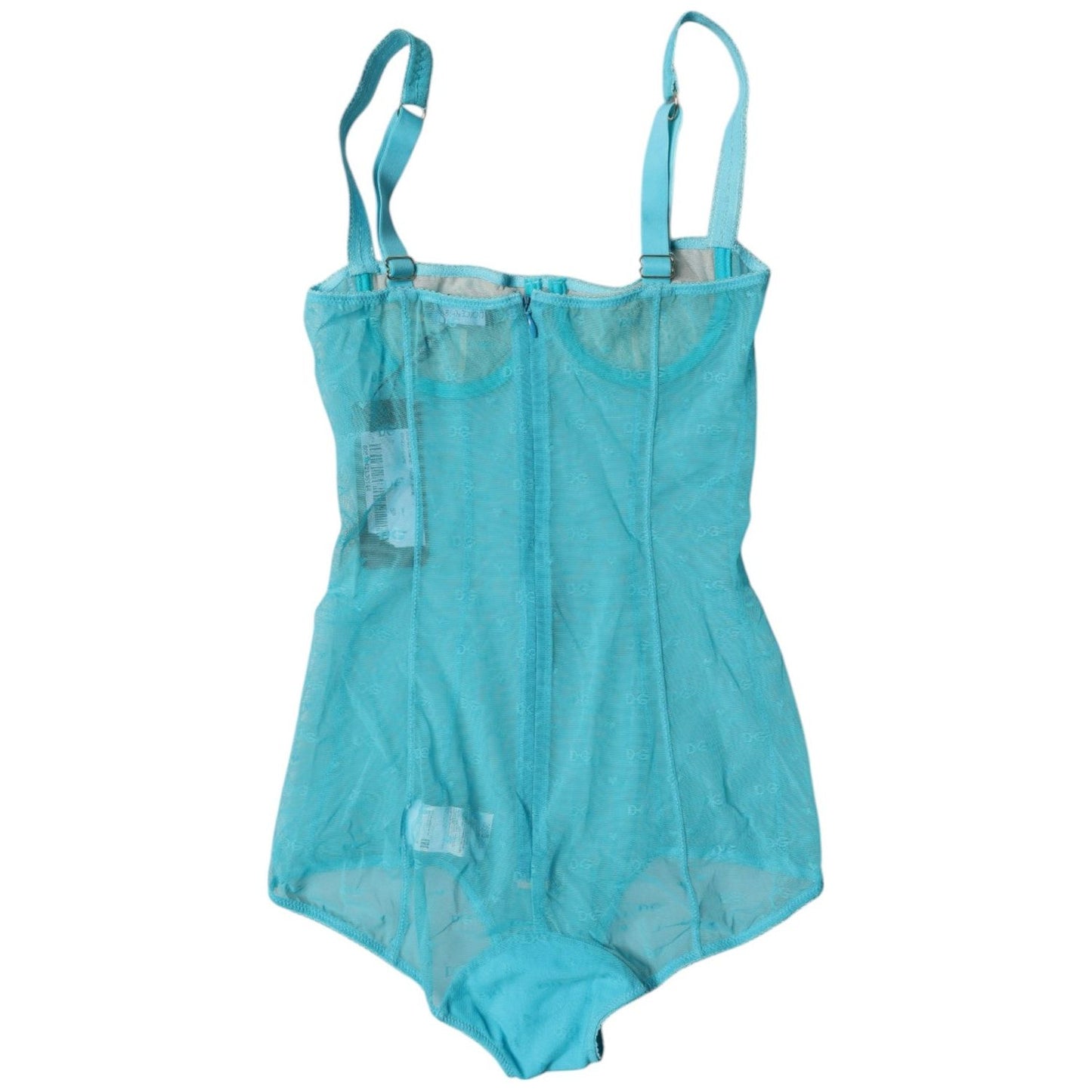 Dolce & Gabbana Blue Tulle Balconette Bra Bodysuit Underwear BIK1954-2