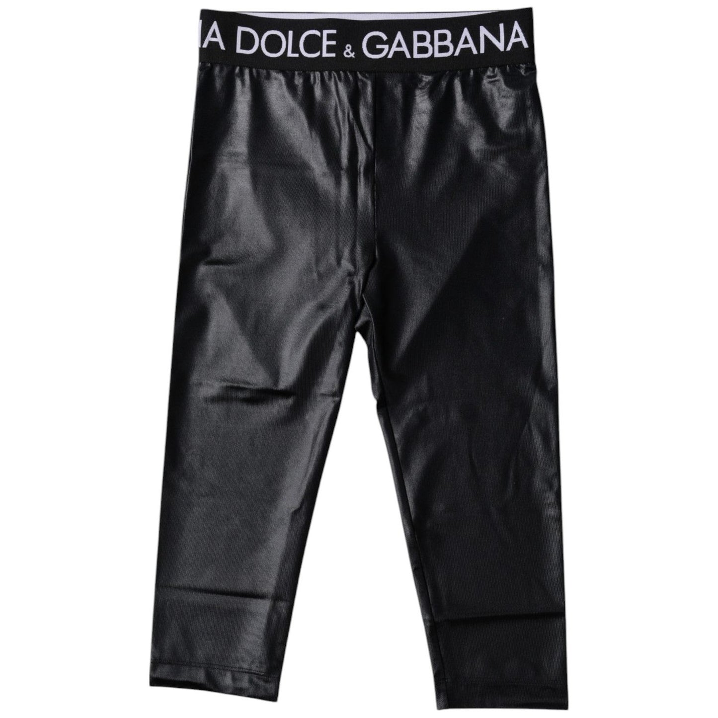 Dolce & Gabbana Black Logo Nylon Cropped Tights Pants Underwear BIK1964-2