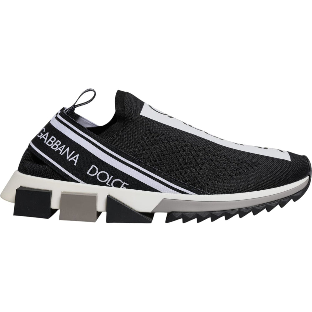 Dolce & Gabbana Black White Slip On Sorrento Sneakers Shoes MV7053-40