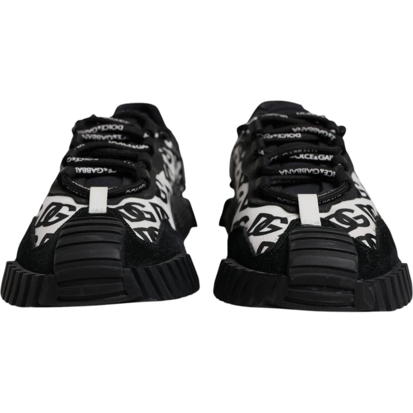 Dolce & Gabbana Black Logo Lace Up Low Top NS1 Sneakers Shoes MV7189-41