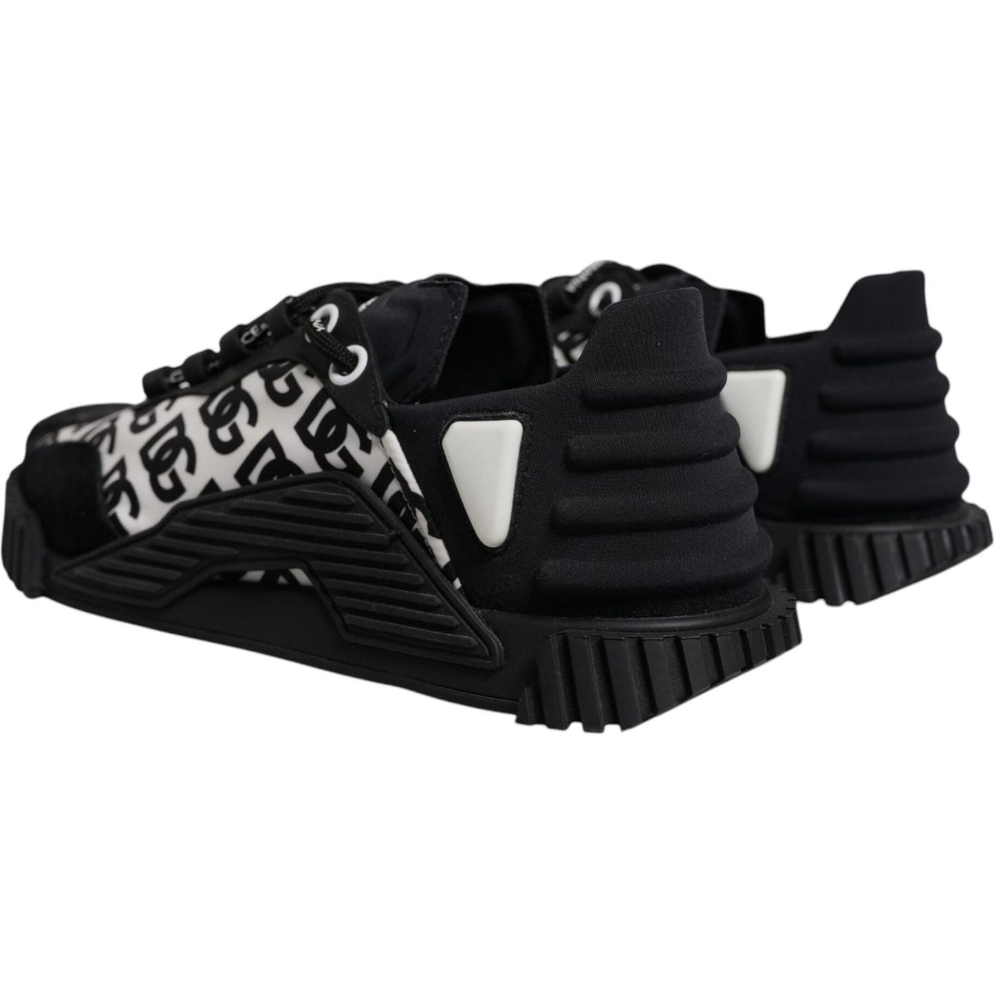 Dolce & Gabbana Black Logo Lace Up Low Top NS1 Sneakers Shoes MV7189-41