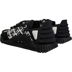 Dolce & Gabbana Black Logo Lace Up Low Top NS1 Sneakers Shoes MV7189-41