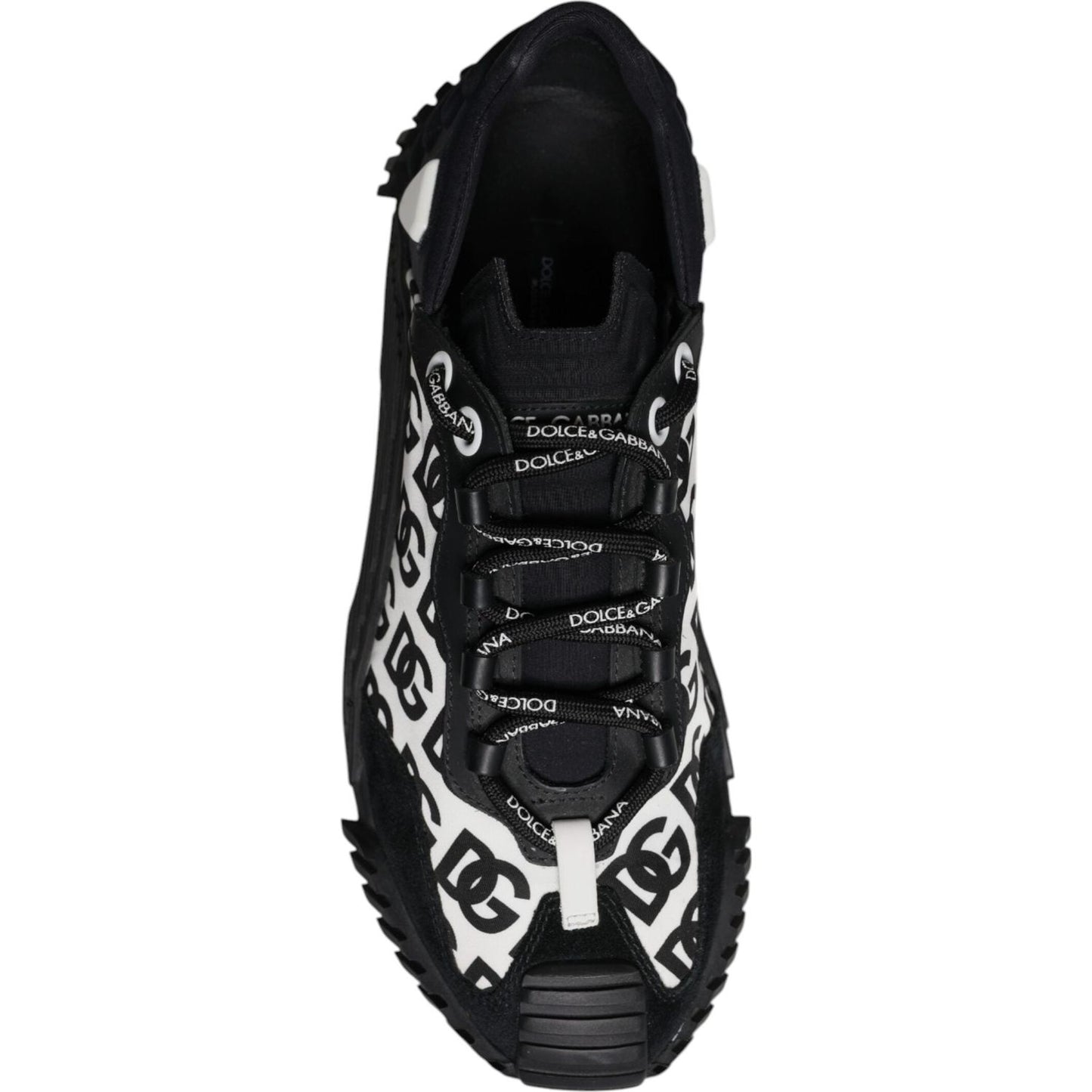 Dolce & Gabbana Black Logo Lace Up Low Top NS1 Sneakers Shoes MV7189-41