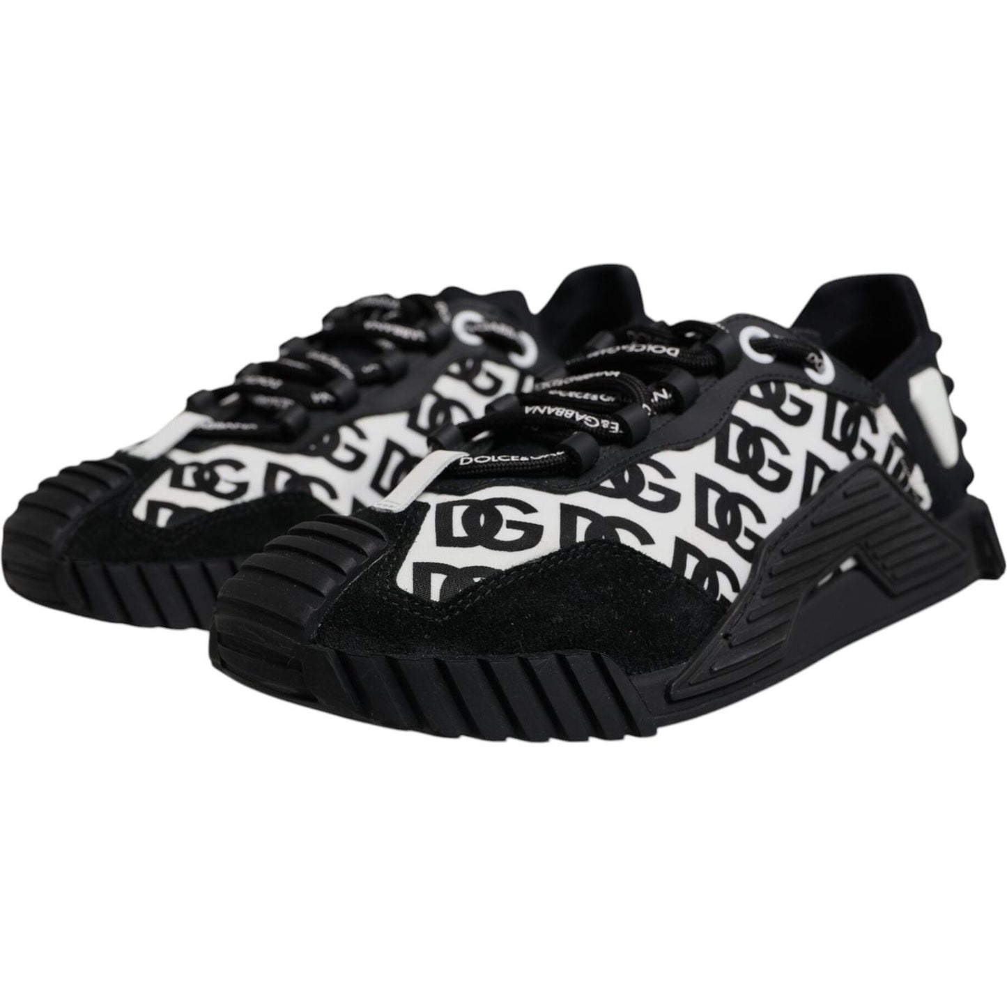 Dolce & Gabbana Black Logo Lace Up Low Top NS1 Sneakers Shoes MV7192-41
