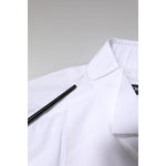 Dolce & Gabbana White GOLD CottonPoplin Bib Formal Dress Shirt TSH6282-38