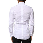 Dolce & Gabbana White GOLD Cotton Long Sleeves Dress Shirt