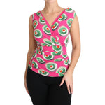 Dolce & Gabbana Pink Silk Stretch Sicilian Cake Top TSH3120-36