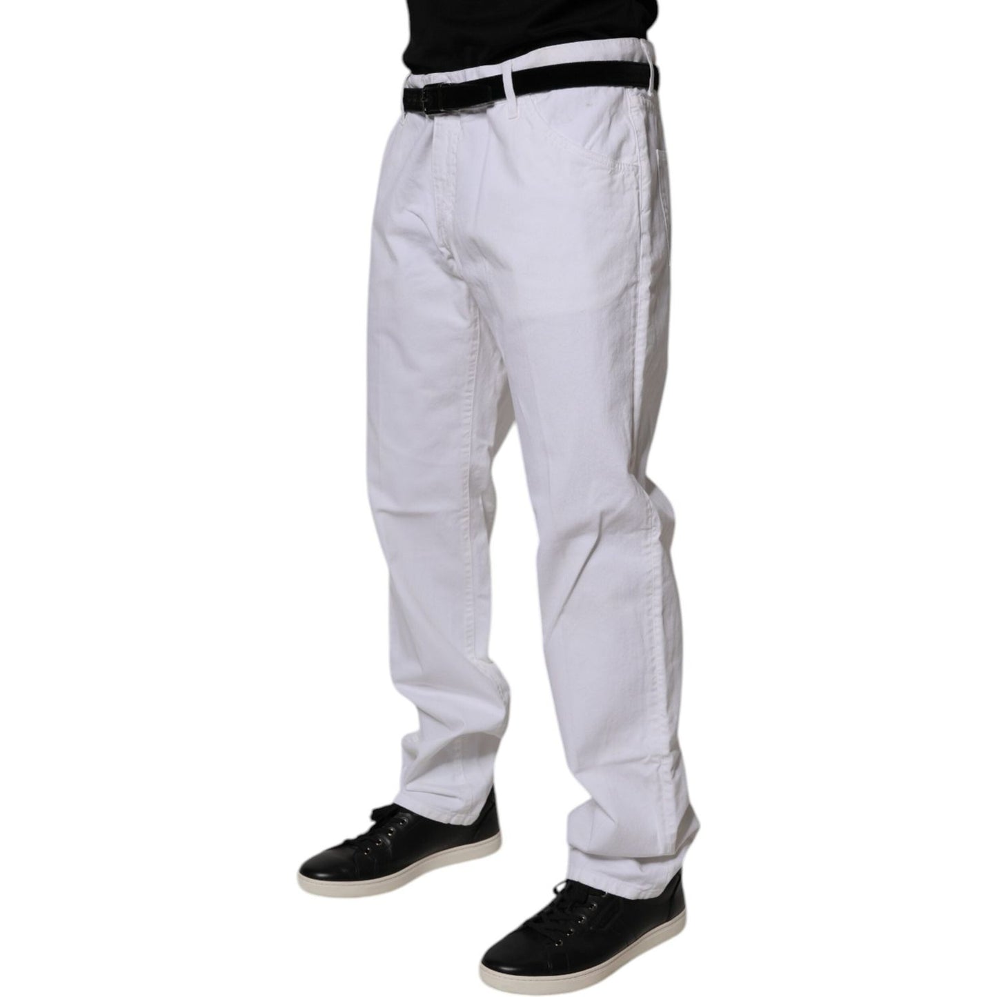 Dolce & Gabbana White Cotton Straight Men Denim Jeans PAN75212-54